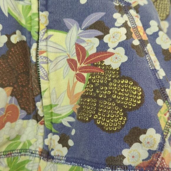 Lucky Brand abstract floral‎ print zip up hooded jacket size small Y2K boho - Picture 5 of 6